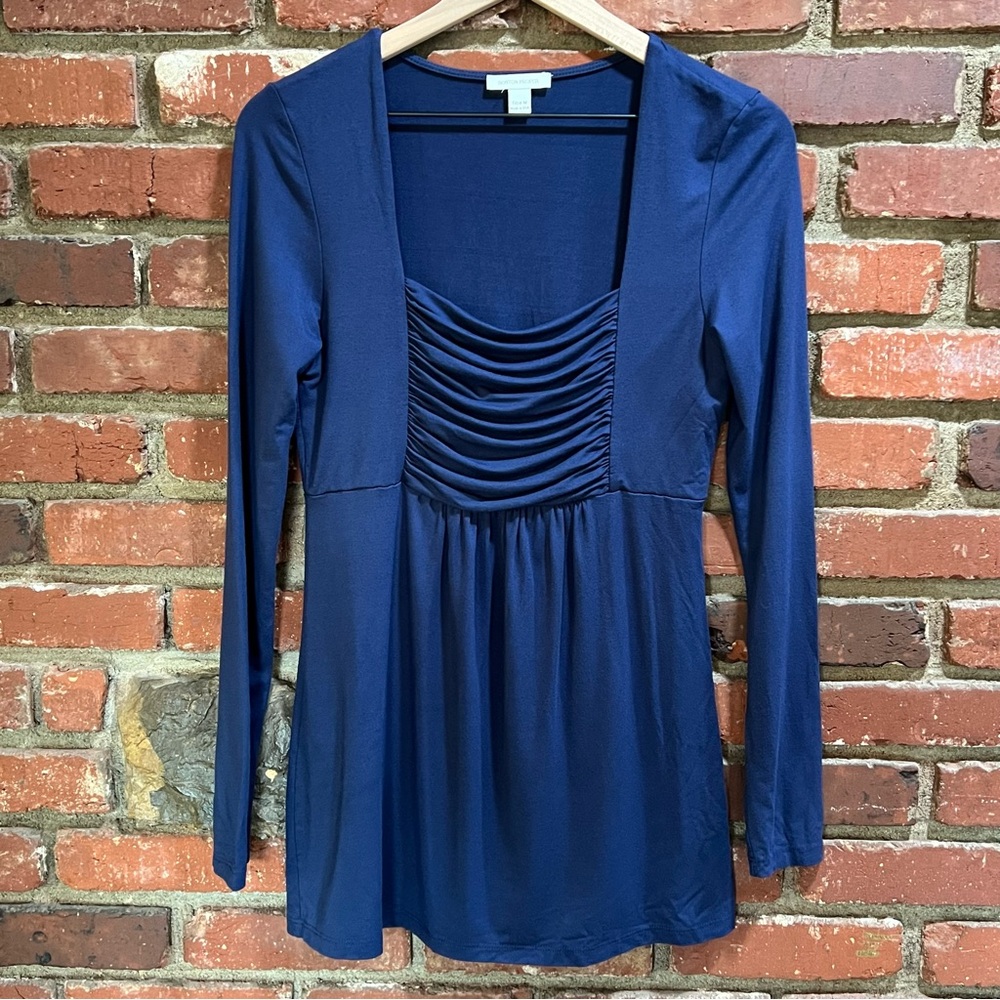 Boston Proper women's Navy long sleeve top size‎ medium stretchy comfortable